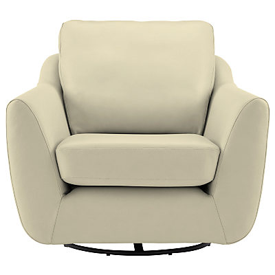 G Plan Vintage The Sixty Seven Leather Swivel Armchair, Capri Chalk G Plan Vintage The Sixty Seven Leather Swivel Armchair, Capri Chalk